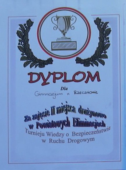 Dyplom dla dru�yny